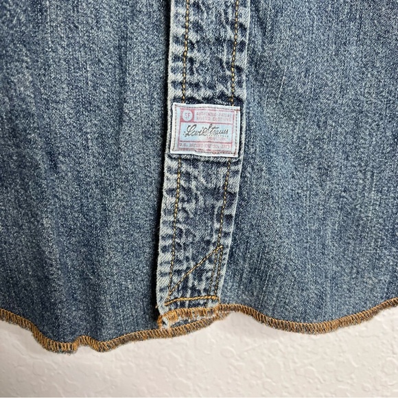 Levi Strauss Shirt Men Large Chambray Snap Button Western Blue Button Up Rodeo H - Picture 3 of 8